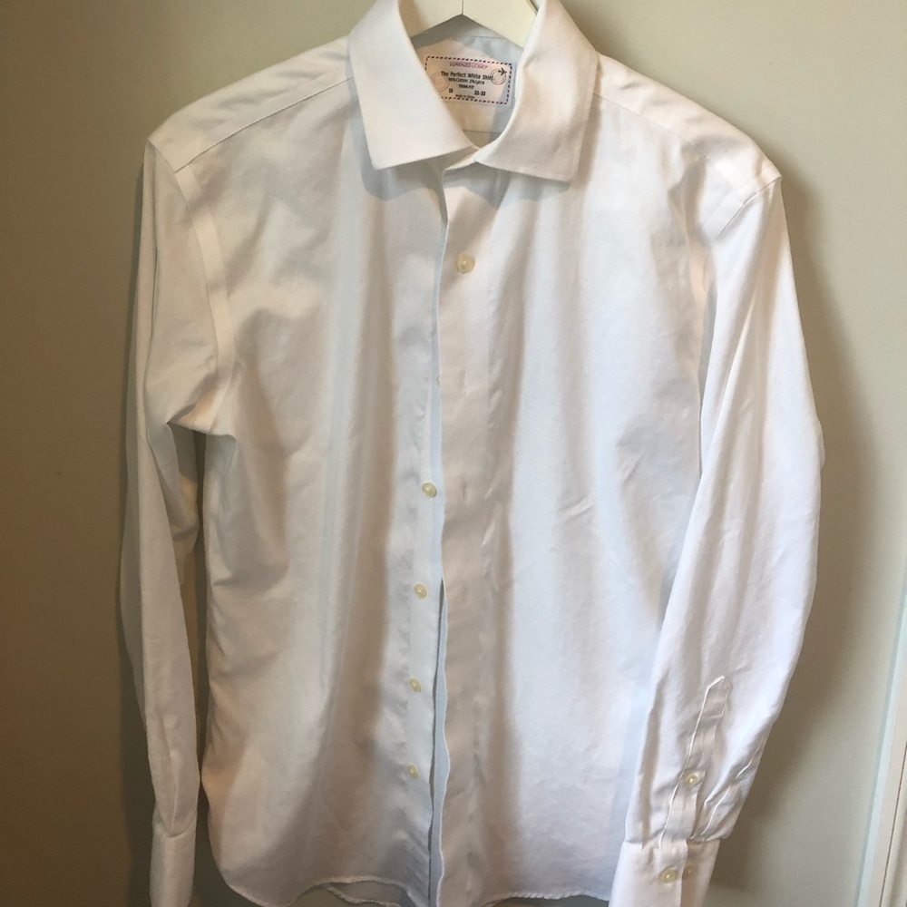 Lorenzo Uomo White Button Down Shirt Trim Fit